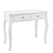 2-drawer console cabinet in Blanc white wood 80 x 40 x 75 cm