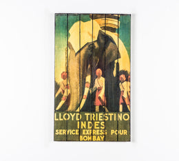 Print on wood with multicolor canvas 60x100 cm