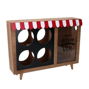 4-seater wooden bottle rack with rectangular bistro cork holder cm38x25h8