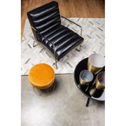 CLARISSA Yellow Ocher velvet pouf diameter 35x h40 cm