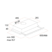 Samet Slim 60 stainless steel undercabinet hood 1 motor