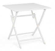 Folding outdoor table in White ELIN aluminum 70x70x h71 cm