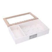 Wooden pod holder 2 compartments bistro white gray rectangular cm27x16h5,5