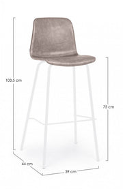 Kyra beige eco-leather bar stool 39 x 44 x 103.5 cm