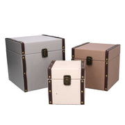 Eco-leather box 1-3 neutral square cm22x22h22
