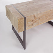 Garrett industrial coffee table with wooden top