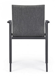 Anthracite garden chair with armrests Bizzotto