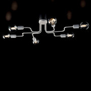 Six lights silver white iron ceiling lamp diameter 83x h17 cm