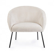 Aiko Velvet white velvet metal armchair 80 x 76 x 75 cm