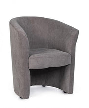 Armchair in wood and dark gray fabric BELIZE 64,5x63x h76 cm
