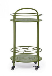 Green steel bottle trolley