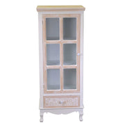 Andorra wooden display cabinet 1 glass door + 1 drawer cm48x32h120