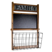 1 place wooden letter rack with family blackboard cm45x14,5h66,5