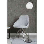 Yumak MDL4256 gray floor lamp with white fabric lampshade