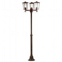 Aluminum Floor Lamp with Transparent Glass Diffusers - Max Height 185mm - IP43 - 3 x 60W Rust