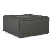 Design-style dark green ottoman in wood