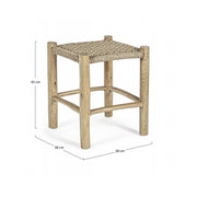 Outdoor Stool in Natural Teak LAMPOK 38x38x h45 cm