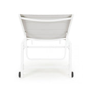 High aluminum sunbed with wheels Hilde white