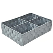 Gray polyester drawer 4 compartments cm37x27h10