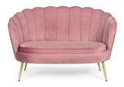 2 seater velvet effect sofa Giliola antique pink