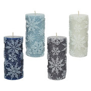 Assorted snow finish wax candle
