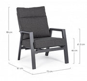 2x Armchair Recl C-C Kledi Anthracite Jx55