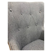 Armchair with backrest in gray Kuril fabric cm 79x70xh.96