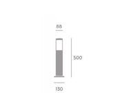 Outdoor Aluminum Die-Cast Lamp with Opal Diffuser - High Light Transmission - 180mm x 60mm White