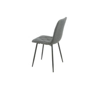 Dark Grey Upholstered Chair with Diamond Stitching