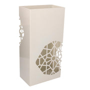 Rectangular white metal umbrella stand cm25x15h50