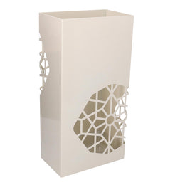 Rectangular white metal umbrella stand cm25x15h50