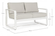 Two seater outdoor sofa White MERRIGAN 134x78x h84 cm