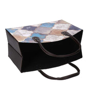 Rectangular morocco blue faux leather magazine rack cm33,5x15,5h25,5