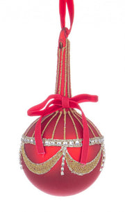6x Red Glass Sphere Vase D80 H14.5