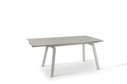 Extendable table with white marble effect stone top 140/200x80x76h cm