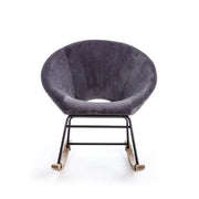 Annika rocking armchair with dark gray velvet effect