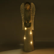 Silver led resin angel cm20x12,5h65