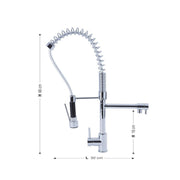 Kitchen mixer tap with chrome finish shower h.66x32 cm