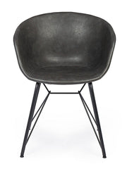 Warhol vintage anthracite eco-leather chair