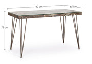 Atlantide concrete and metal desk 130 x 65 cm