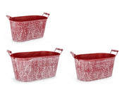 Set of 3 Chilly Oval Red Vases - 3x