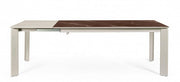 Briva extendable table in glossy brown - dove gray