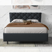 Upholstered Storage Bed, Anthracite, 160x200 cm