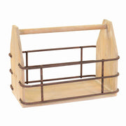 Rectangular wooden magazine rack with metal cm41x25h17,5-30