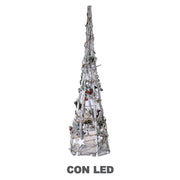 Snow white wooden led tree with micro led cm26x19h74
