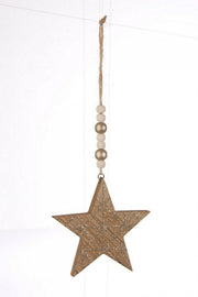 12x Glitter Star Champagne Pendant