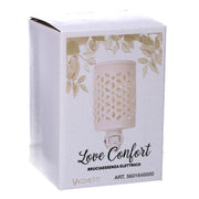 Essence burner white perforated ceramic plug 10.3x7.2h14 cm