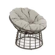Outdoor armchair in gray natural fiber with MOLLY cushion diameter 69x92x h78 cm