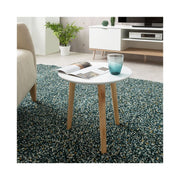 Round white coffee table with 3 feet in pine wood diam.48xh.45 cm