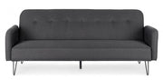 Three seater sofa bed in black fabric BRIDJET 200x82x h81 cm